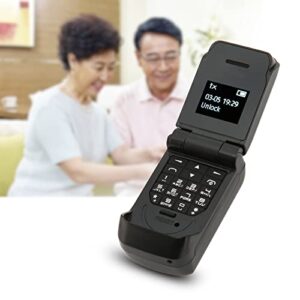 Flip Phone, OLED Screen 32MB 64MB Support Micro SIM Card Small Flip Phone 64x48 0.66 Inch 300mAh Battery for Seniors (Black)