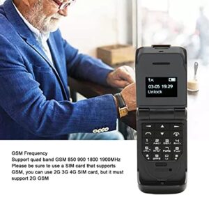 Flip Phone, OLED Screen 32MB 64MB Support Micro SIM Card Small Flip Phone 64x48 0.66 Inch 300mAh Battery for Seniors (Black)