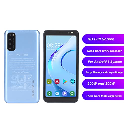 AMONIDA Rino4 Pro Phone, RAM 2GB ROM 32GB Unlocked Cell Phone Quad Core CPU Processor HD Full Screen for Work (Blue)