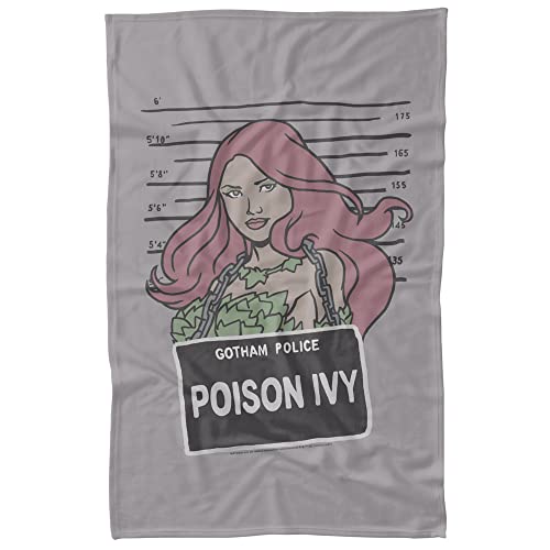 LOGOVISION Batman Blanket, 36"x58" The Poison Ivy Mugshot Fleece Blanket