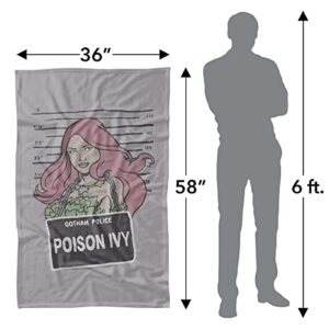 LOGOVISION Batman Blanket, 36"x58" The Poison Ivy Mugshot Fleece Blanket