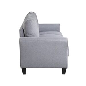 NewCosmos 57.5" Modern Living Room Loveseat Linen Upholstered Couch Furniture for Home or Office,Light Grey-Blue,(2-Seat,Old SKU:WF288518AAC)