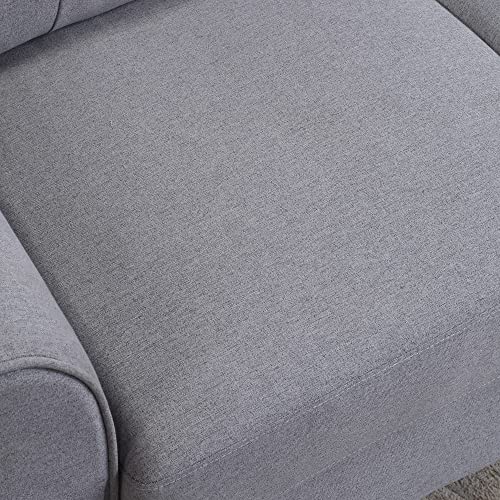 NewCosmos 57.5" Modern Living Room Loveseat Linen Upholstered Couch Furniture for Home or Office,Light Grey-Blue,(2-Seat,Old SKU:WF288518AAC)