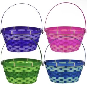 a&l multi color woven easter basket