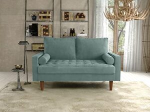 meeyar couches for living room 58'' small couch for small spaces loveseat small couch for bedroom comfy sofas for living room,office,and apartment,aqua