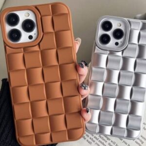 Ginkgonut Compatible with iPhone 13 Pro Case for Women/Girls, Cute 3D Laid Desgin Soft Silicone Shockproof Raised Bumper Corners Case for iPhone 13 Pro（Brown）