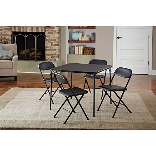 5-Piece Card Table Set, Black