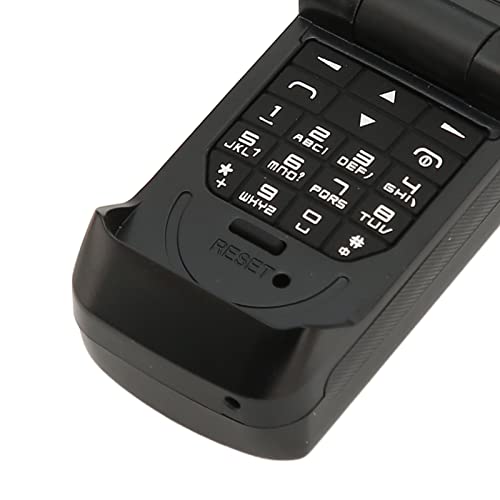 VINGVO Mini Flip Phone, Support Micro SIM Card 32MB 64MB Flip Phone 0.66 Inch Bluetooth 64x48 300mAh Battery for Seniors (Black)