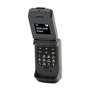 small flip phone, 0.66 inch oled screen 64x48 bluetooth flip phone for seniors (black)