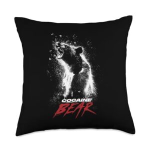 nbc universal cocaine bear movie logo throw pillow, 18x18, multicolor