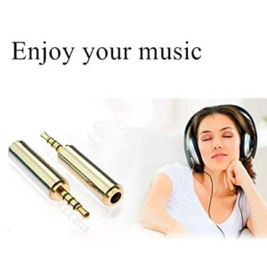 2 Pack 3.5mm Male to 2.5mm Female Audio Adapter Gold Plated Aux Auxiliary Plug Splitter 3 Ring Jack Support Converter Headphone Earphone Headset Stereo or Mono