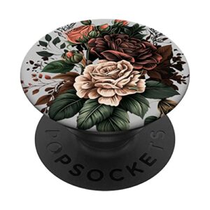 Vintage Roses Flower Floral Illustration Blossom PopSockets Swappable PopGrip