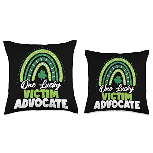 St Patricks Day Professions Apparel St Patricks Day One Lucky Victim Advocate Throw Pillow, 16x16, Multicolor