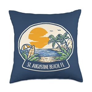 sunny florida beaches st augustine st augustine beach florida throw pillow, 18x18, multicolor