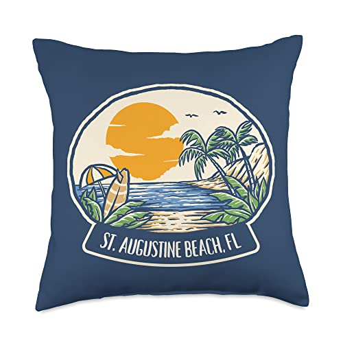 Sunny Florida Beaches St Augustine St Augustine Beach Florida Throw Pillow, 18x18, Multicolor