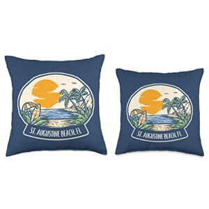 Sunny Florida Beaches St Augustine St Augustine Beach Florida Throw Pillow, 18x18, Multicolor