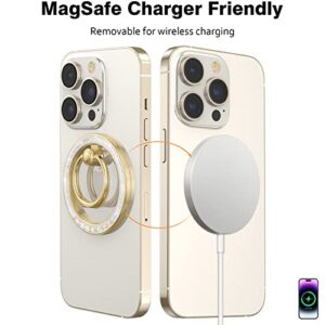 Magnetic Phone Grip & Stand for MagSafe - Strong Magnetic Finger Ring Holder, 360° Rotation and 180° Flip Compatible with iPhone and Smartphone, Removable Mag-Safe Phone Accessories, (Purple)