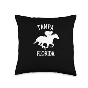 tampa florida horse racing apparel tampa florida horse racing throw pillow, 16x16, multicolor