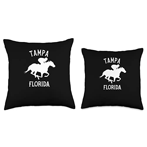 Tampa Florida Horse Racing Apparel Tampa Florida Horse Racing Throw Pillow, 16x16, Multicolor