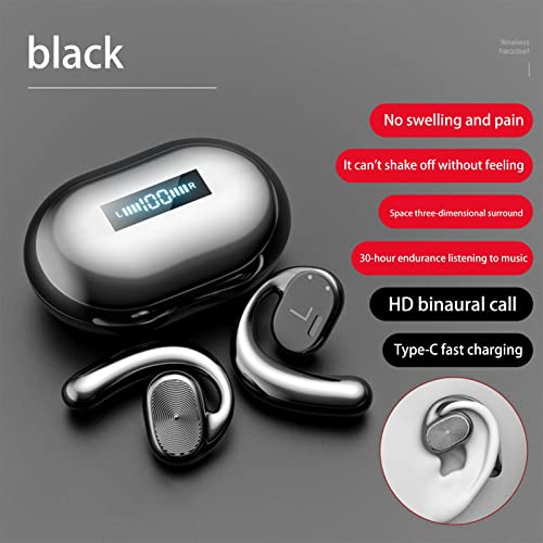 MUMICO Mini Over-Ear Earbuds - Three True Digital Display Wireless Bluetooth Headset, Intelligent Noise Reduction, Wa-terproof & Conversable, Suitable for Sports/Office/Gym