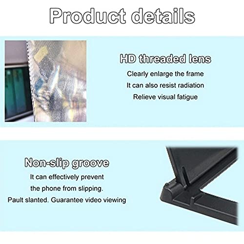 SLNFXC 12 Inch Mobile Phone Curved Screen Amplifier Amplifier 3D Video Mobile Phone Magnifying Glass Stand Bracket Foldable Holder