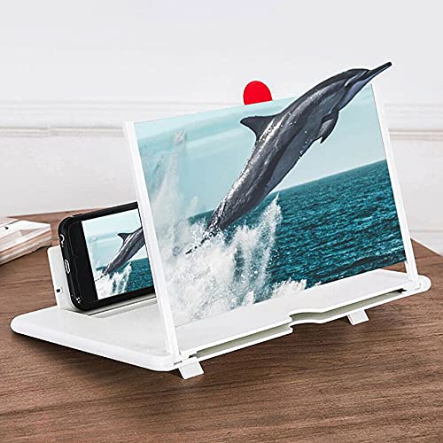 SLNFXC 12 inch High Definition Mobile Phone Screen Amplifier with Magnifying Folding Phone Desk Holder for Movie Game Phone Amplifier (Color : D)