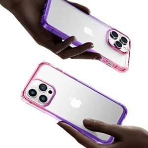 Mkeke for iPhone 14 Pro Case, [Military Grade Protection] [Not Yellowing] Shockproof Phone Case for Apple iPhone 14 Pro 2022 - Pink to Purple