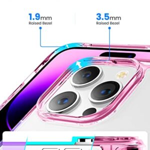 Mkeke for iPhone 14 Pro Case, [Military Grade Protection] [Not Yellowing] Shockproof Phone Case for Apple iPhone 14 Pro 2022 - Pink to Purple