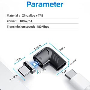 BoxWave Adapter Compatible with Lenovo ThinkPad X1 ANC Headphones - MagnetoSnap PD Angle Adapter, Magnetic PD Angle Charging Adapter Device Saver - Metallic Silver