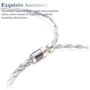 MMCX Cable IER 6N Single Crystal Silver MMCX Cable 3.5mm Braid Earphone Cable for SE846 SE535 SE215 FX850 ATLAS XBA-A3 FX1200 UE900S F9 FA1FA7 MKII DK4001 IT00 Replacement Cable (3.5mm Plug)