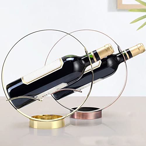 ZYZMH Round Holder Countertop Stand Retro Tabletop Display for Single Bottle Bar Rustproof Barware Living Room Wine Rack Organizer (Size : Bronze)