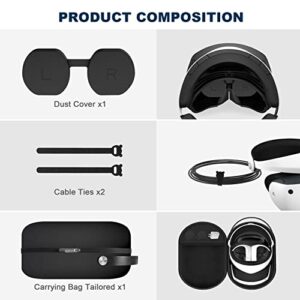 Vakdon Hard Carrying Case Compatible with Playstation VR2 Gaming Headset and Touch Controllers Accessories, Travel and Home Storage Bag for PSVR2 with Lens Protector Cover