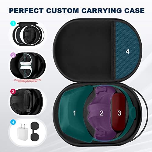 Vakdon Hard Carrying Case Compatible with Playstation VR2 Gaming Headset and Touch Controllers Accessories, Travel and Home Storage Bag for PSVR2 with Lens Protector Cover