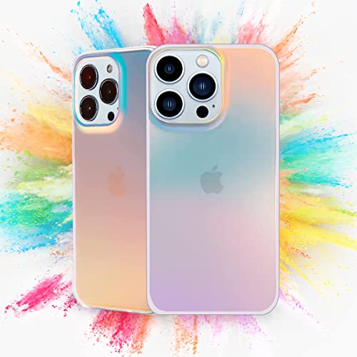 Dosanlues Holographic Iridescent Phone case for iPhone 12 Pro Max, [10FT Drop Protection] Translucent Matte Hard PC Back with Soft Silicone Edge Slim Protective for iPhone 12 Pro Max Case 6.7"