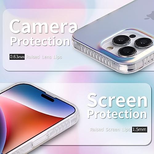 Dosanlues Holographic Iridescent Phone case for iPhone 12 Pro Max, [10FT Drop Protection] Translucent Matte Hard PC Back with Soft Silicone Edge Slim Protective for iPhone 12 Pro Max Case 6.7"