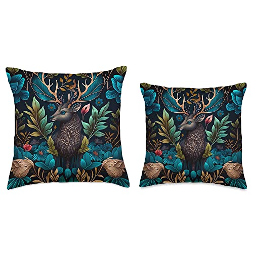 DAGMARA MACH Dark Academia Fauna & Flora Art. Throw Pillow, 16x16, Multicolor