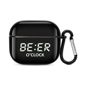 love beer o'clock case cover portable pc shell headphone case with keychain compatible with airpods 3