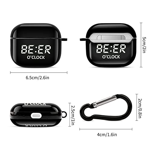 Love Beer O'Clock Case Cover Portable PC Shell Headphone Case with Keychain Compatible with AirPods 3