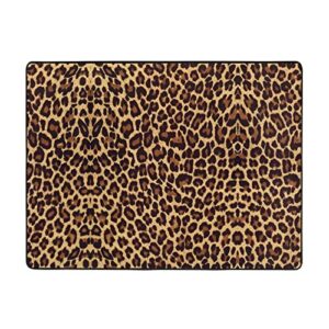 leopard animal print carpet 63x48in,modern area rugs non-slip for living room bedroom