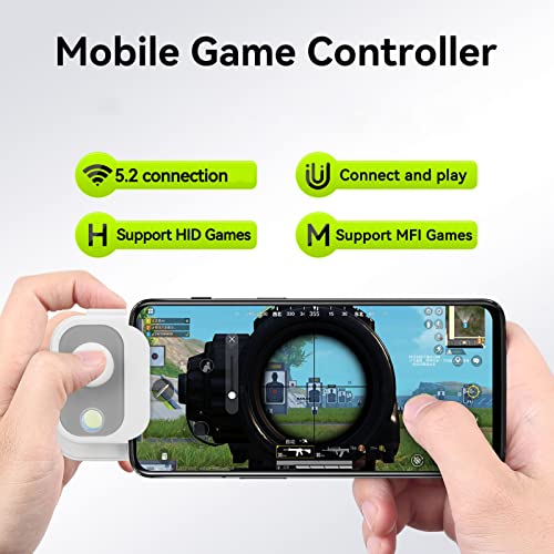 Mobile Phone Game Joystick, 4 Modes Touch Screen Joypad, Toggle Mode Prevent Loss Smart Phone Joystick, for Android for iOS for Hongmeng (White)