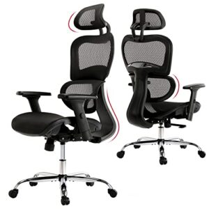 homefla ergonomic office large high back mesh computer gaming executive swivel chairs, black