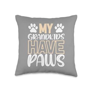 furrents apparel and designs grandparents funny my grandkids have paws furrents throw pillow, 16x16, multicolor