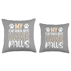 Furrents Apparel and Designs Grandparents Funny My Grandkids Have Paws Furrents Throw Pillow, 16x16, Multicolor