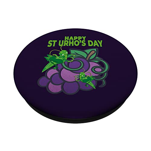 Happy St Urhos Day Grasshopper Grapes Vineyard Graphic Gift PopSockets Swappable PopGrip