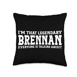brennan gifts family tee last name birthday gifts surname funny team family last name brennan throw pillow, 16x16, multicolor