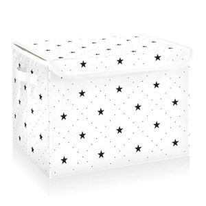 cataku stars dots cute storage bins with lids fabric large storage container cube basket with handle decorative storage boxes for organizing clothes shelves