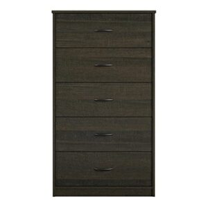 classic 5 drawer dresser, tall dresser, 5 drawer dresser, wooden dresser, espresso