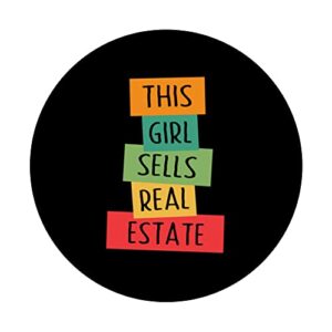 This Girl Sells Real Estate Agent Realtor Broker For Women PopSockets Swappable PopGrip