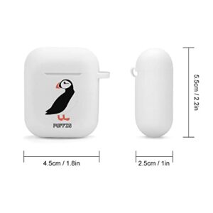 Cute Puffin Bird Silicone AirPods Case Protective Cover Compatible with AirPods 2 & 1 with Keychain