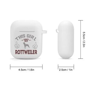 This Girl Love Rottweiler Silicone AirPods Case Protective Cover Compatible with AirPods 2 & 1 with Keychain